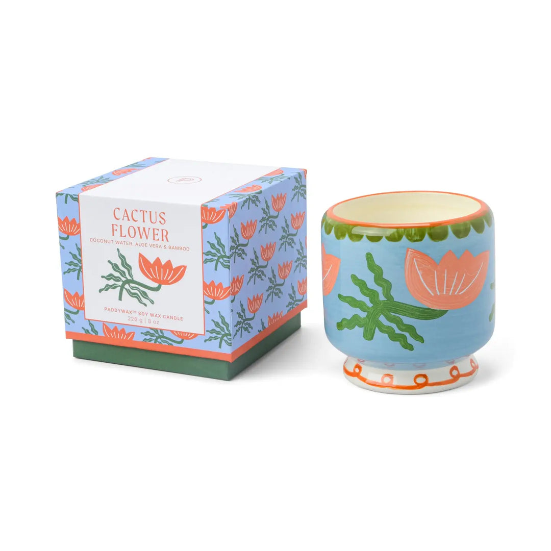 Adopo Flower Ceramic Candle - Cactus Flower