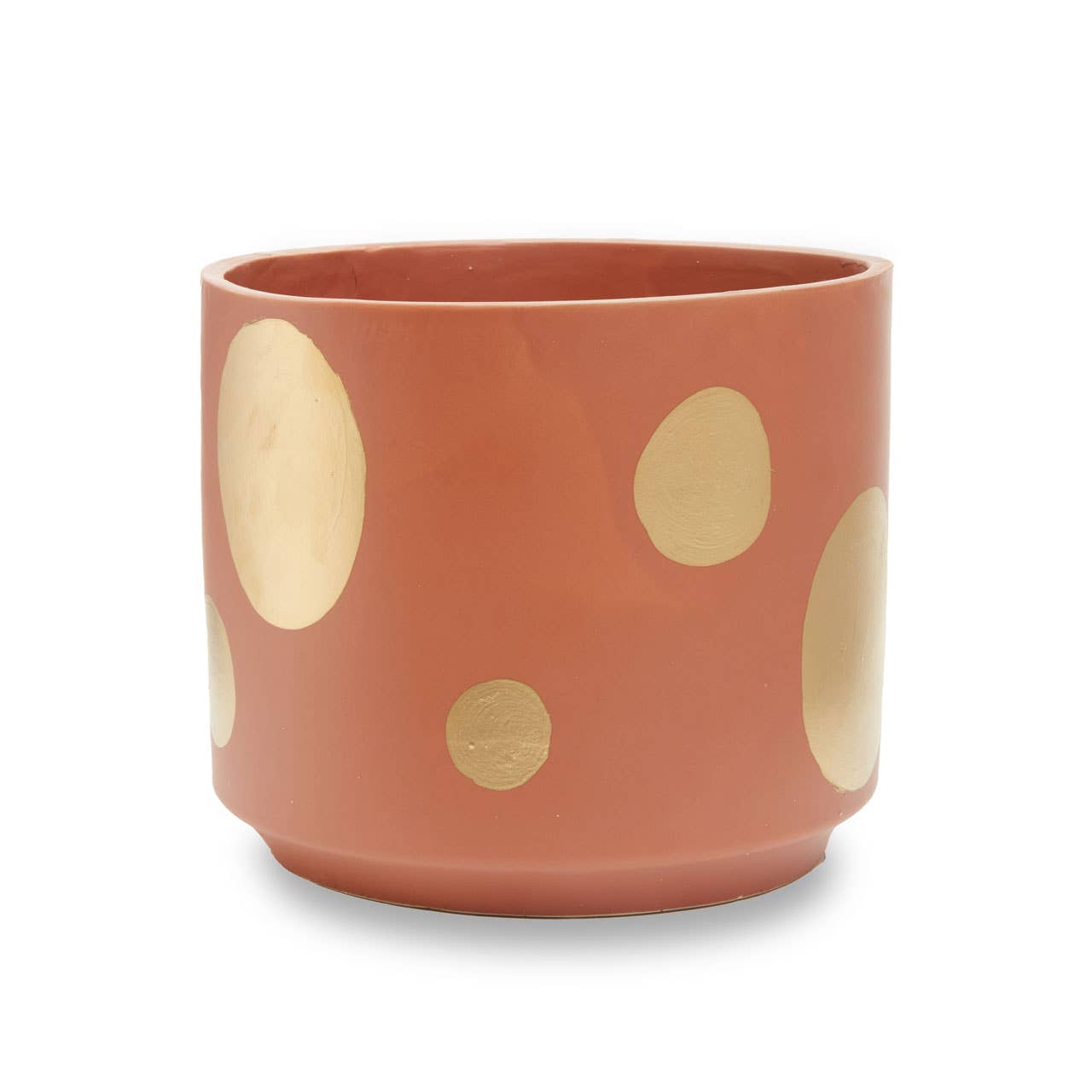 Yuri Terracotta Gold Spotted Planter