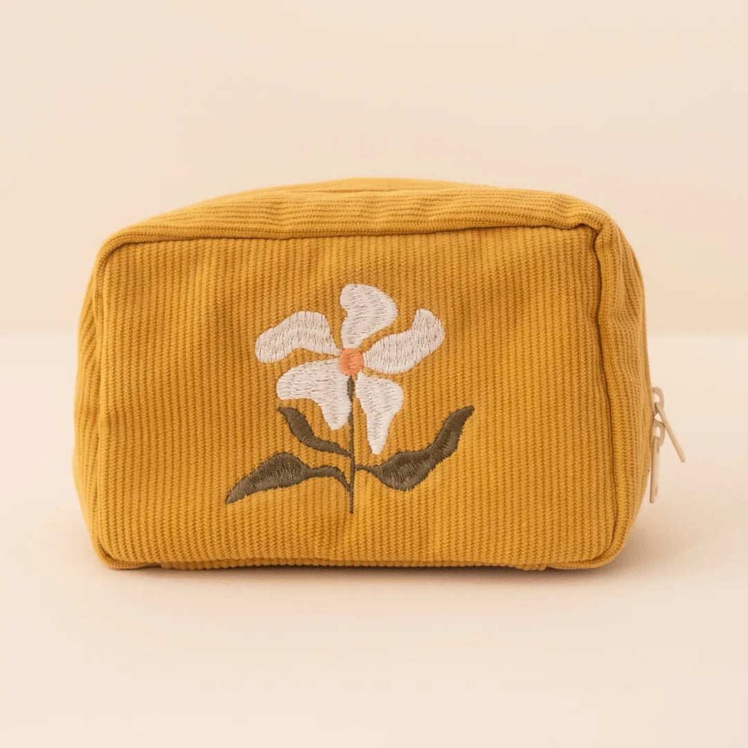 Corduroy Makeup Bag in Marigold