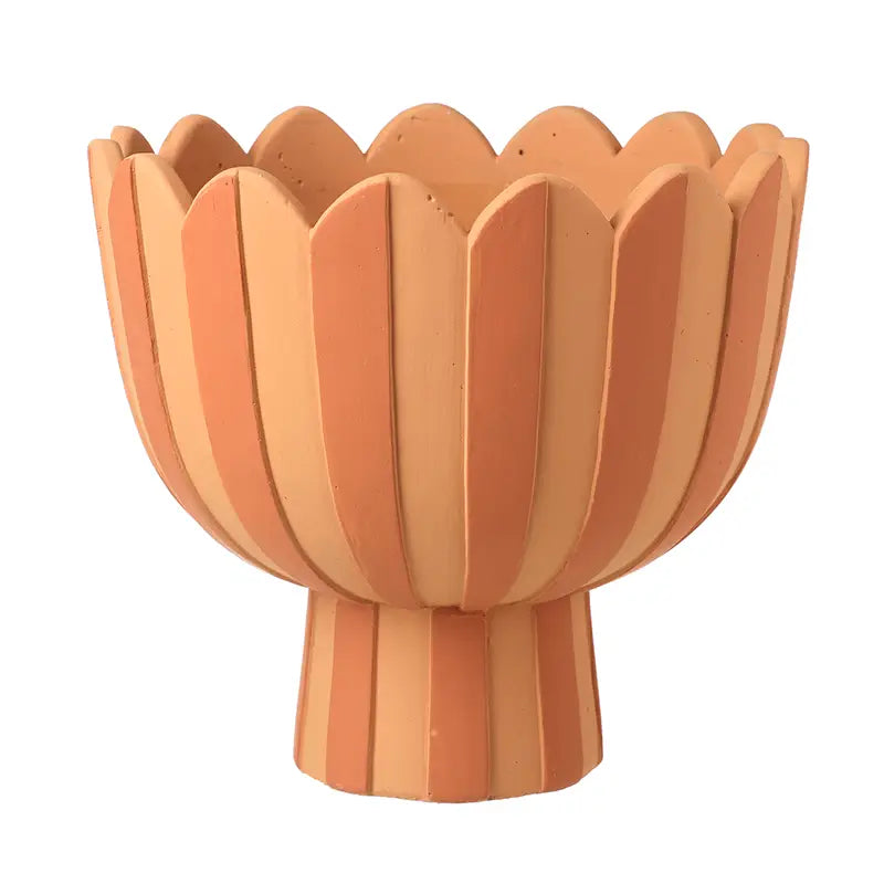 Striped Pedestal Tulip Pot