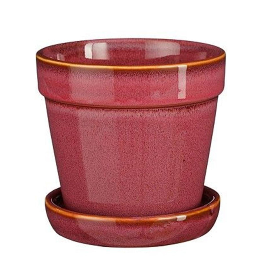Clint With Saucer Pink pot