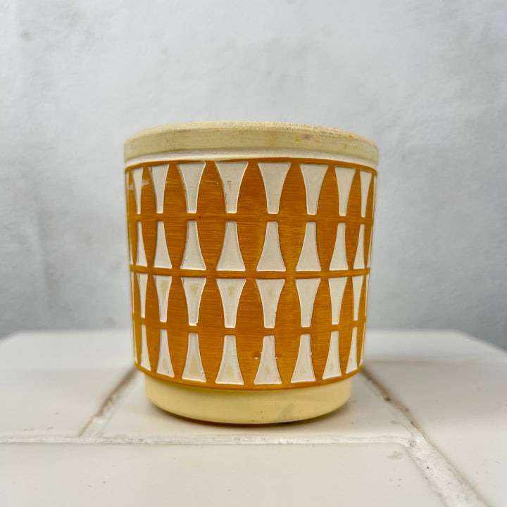 Mini Patterned Ceramic Pot – 7.5cm (Yellow or Pink)
