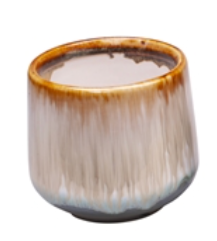 Glazed round pot