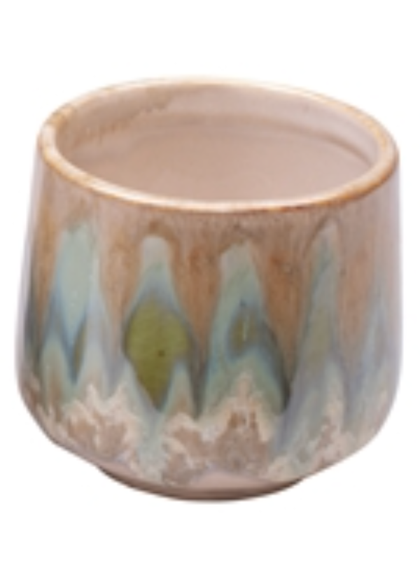 Glazed round pot