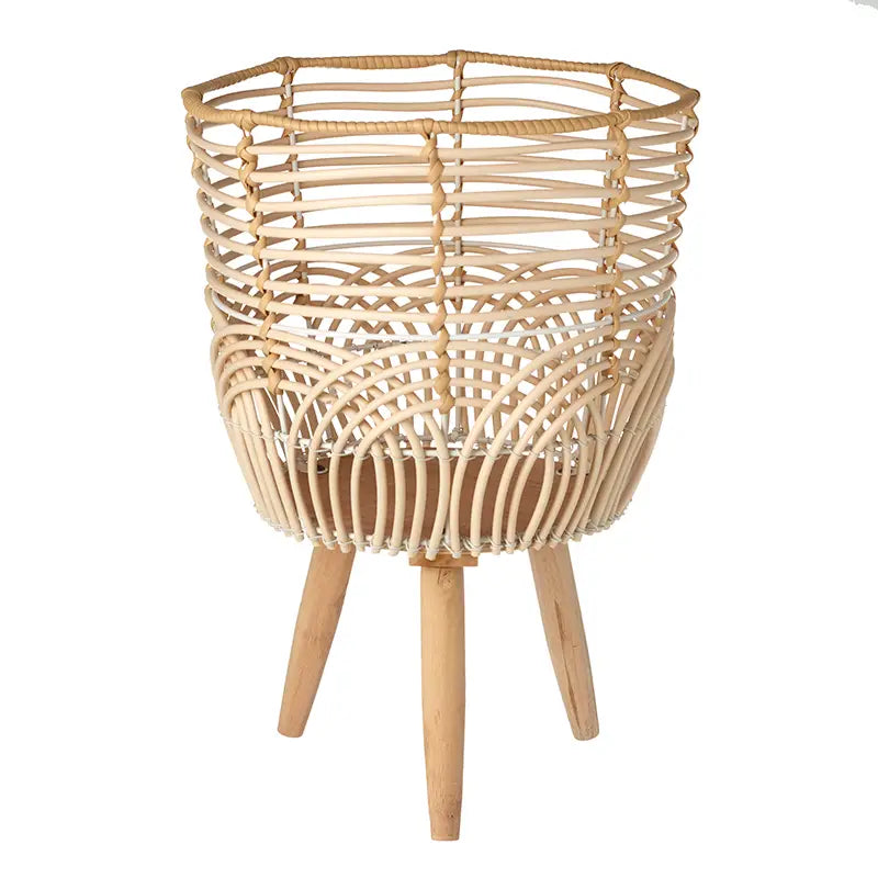 Faux “Rattan” Tripod Plant Stand