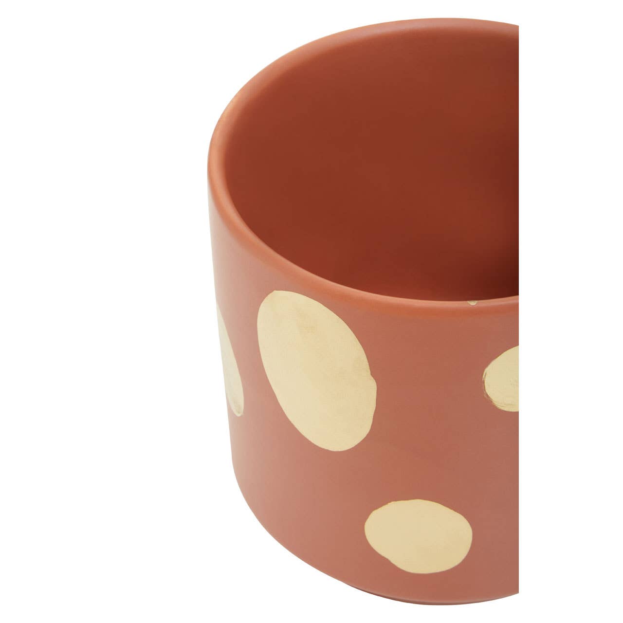Yuri Terracotta Gold Spotted Planter