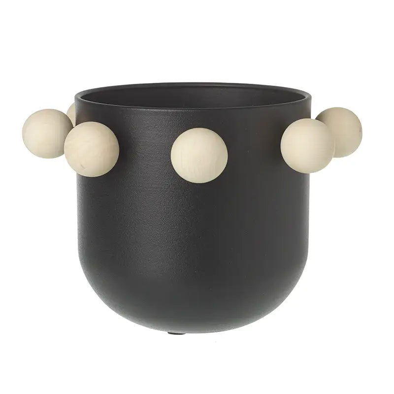 Black and White Pom Pom Pot
