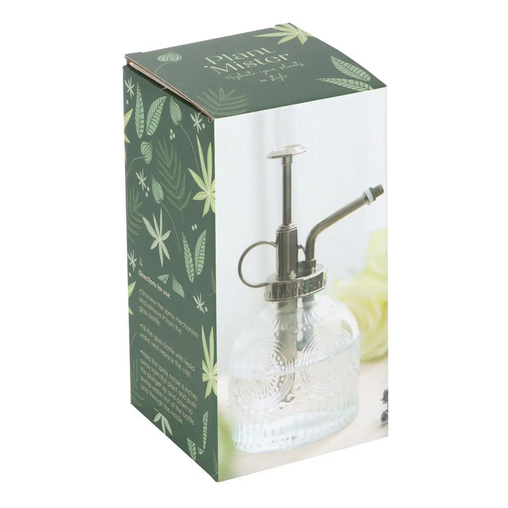 Clear Patterned Glass Plant Mister