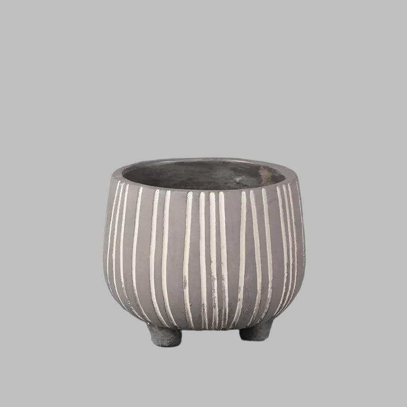 Striped Grey Footed Pot