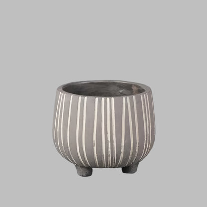 Striped Grey Footed Pot