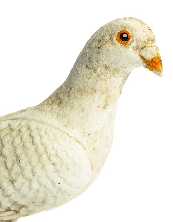 Cast Iron Standing Standing White Dove Figure
