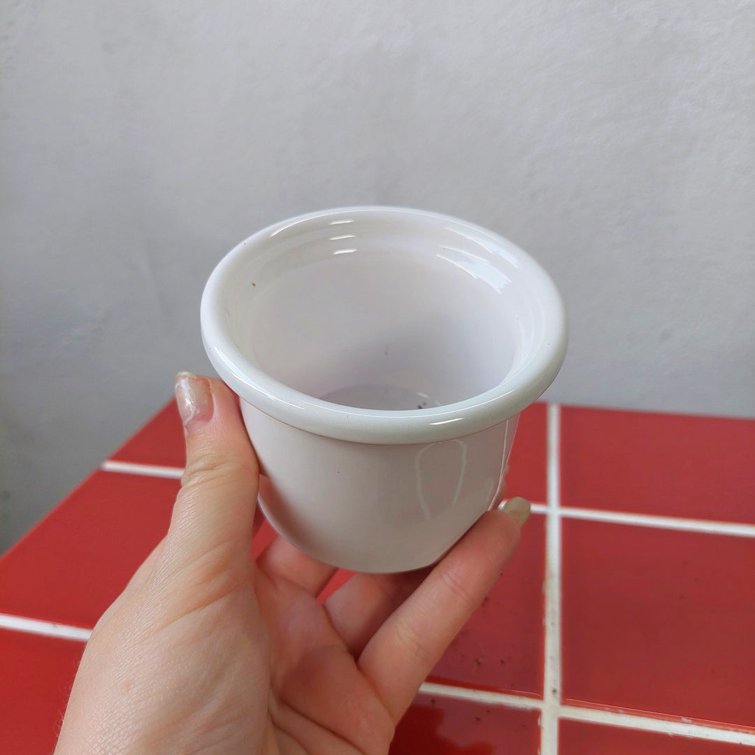 Mini Ceramic Pot D8×H6cm – White Gloss