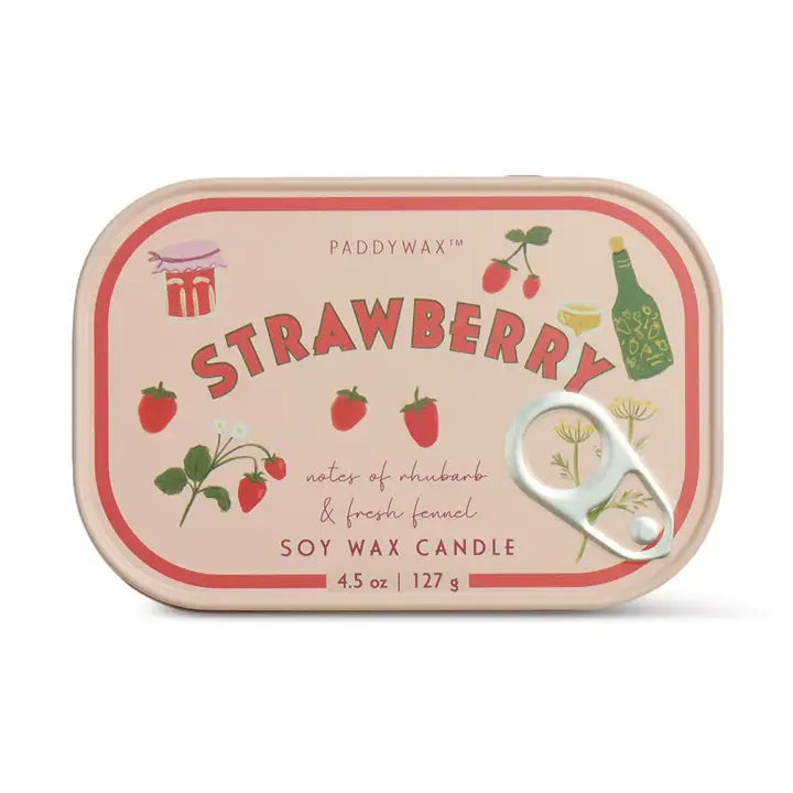 Strawberry -  Bistro Strawberry Printed Tin Candle 4.5oz/127g