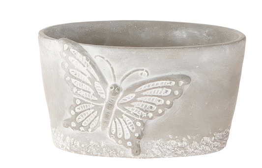 Cement butterfly pot