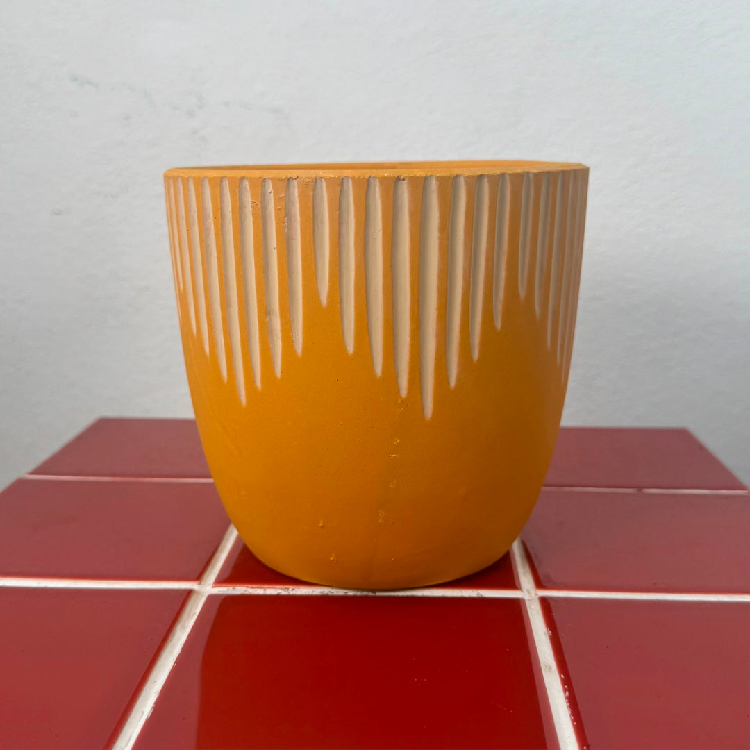 Ibiza Mustard Striped Pot