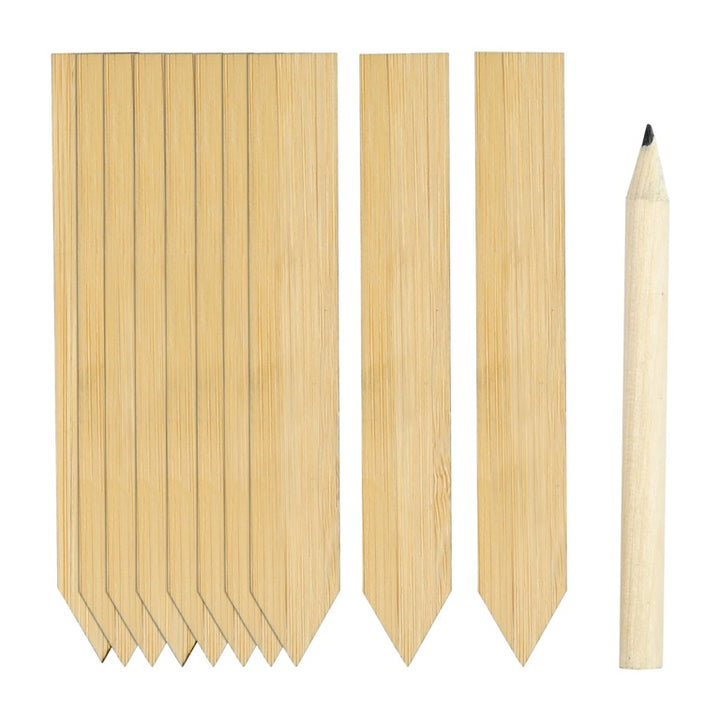 Bamboo Plant Labels & Pencil 10 Piece 4"