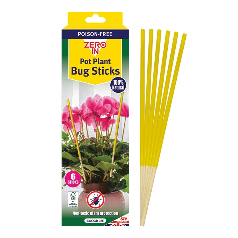 Zero In Pot Plant Bug Sticks (6 Pack)