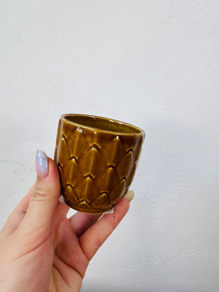 Mini Textured Glazed Ceramic Pot