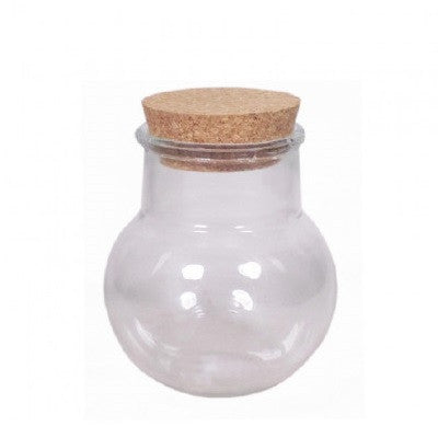 Glass Terrarium Ball Vase+cork D08/13*13.5cm