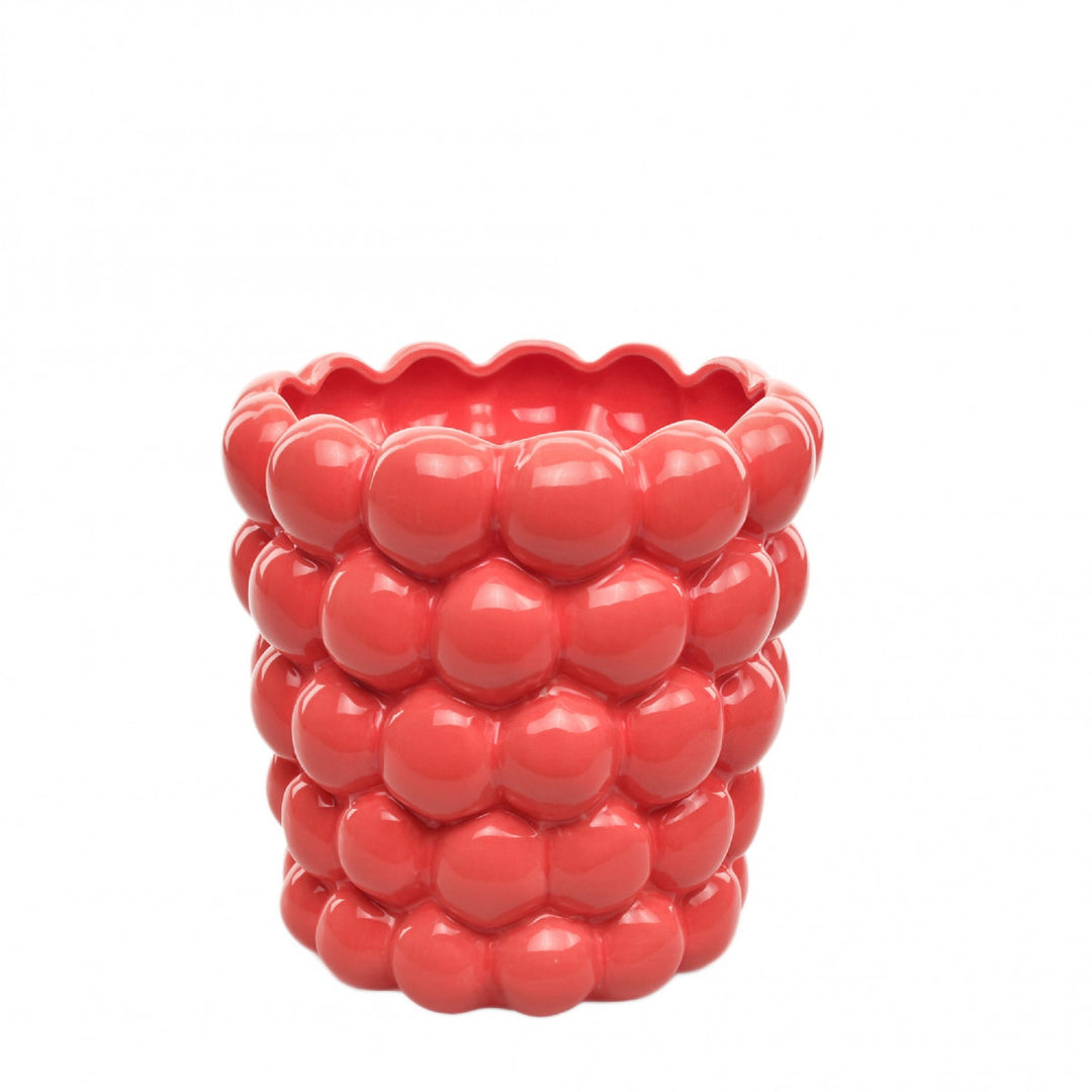 Henny Pot – Coral Bubble Ceramic Planter (D16 × H15.5cm)