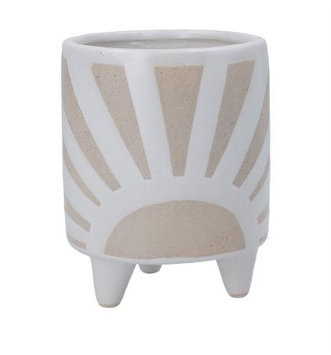 Sunrise Design Tripod Pot – White & Natural