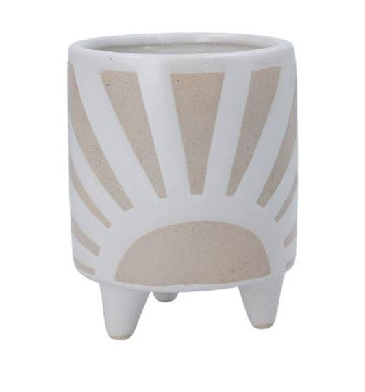 Sunrise Design Tripod Pot – White & Natural