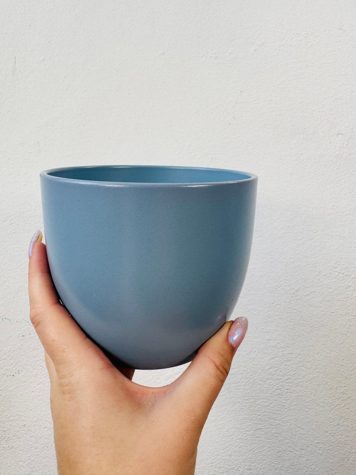 Matte Ceramic Plant Pot 12cm – Blue