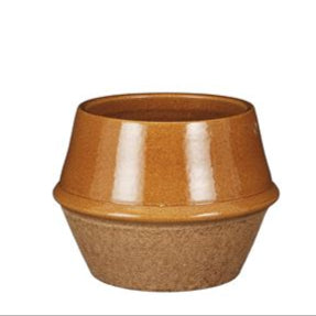 Feddie L. Ochre & Natural Ceramic Pot – Two Sizes