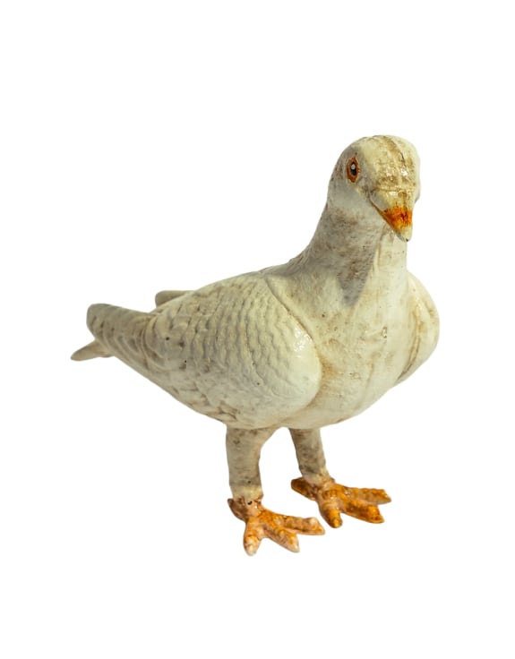 Cast Iron Standing Standing White Dove Figure