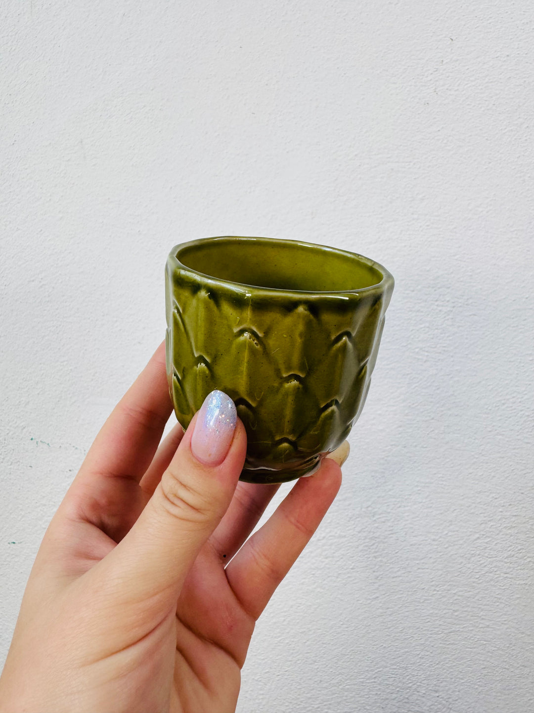 Mini Textured Glazed Ceramic Pot