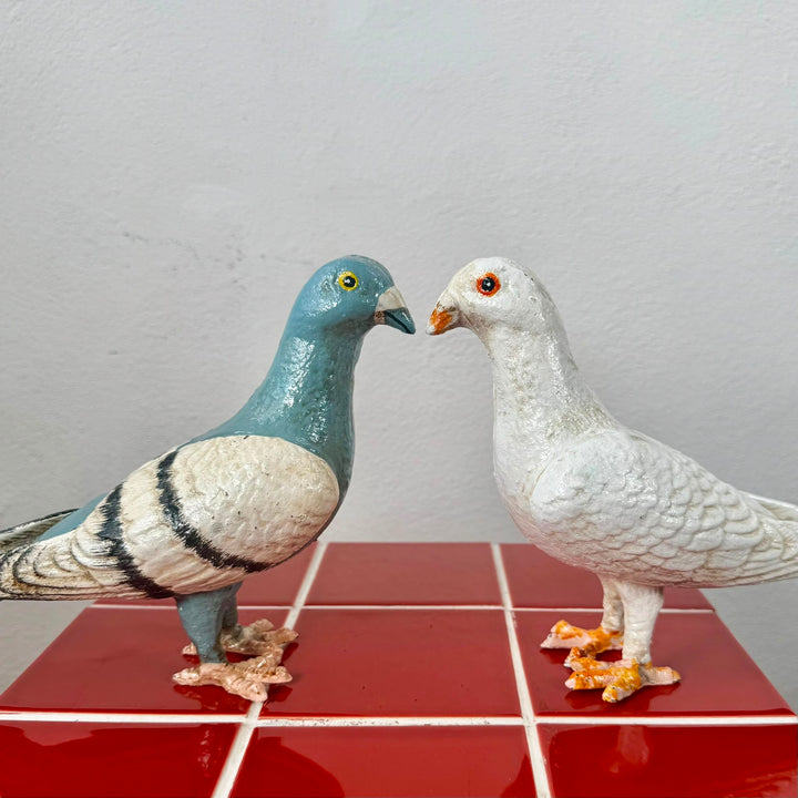 Cast Iron Standing Standing White Dove Figure