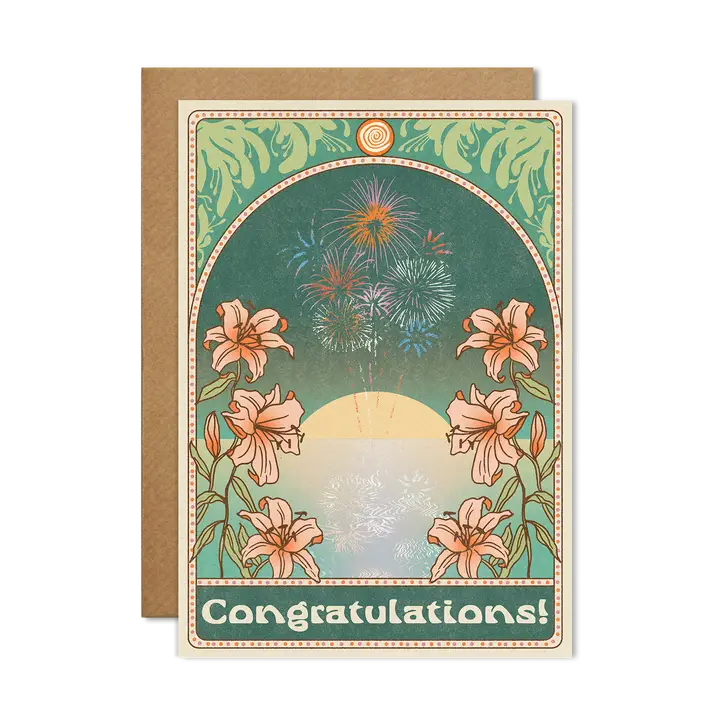 Congratulations Fireworks Card