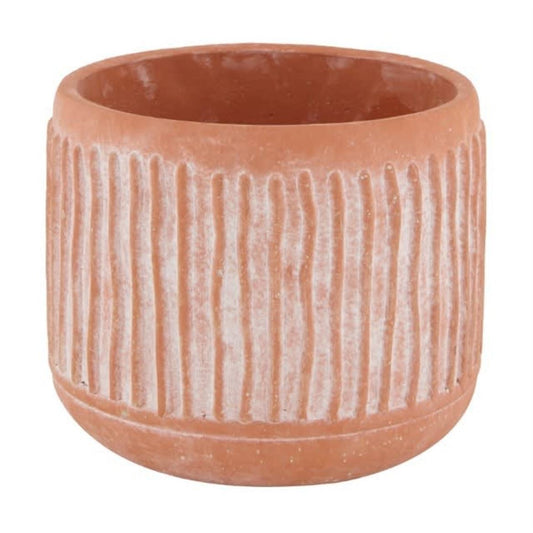 Terracotta Stripes Pot