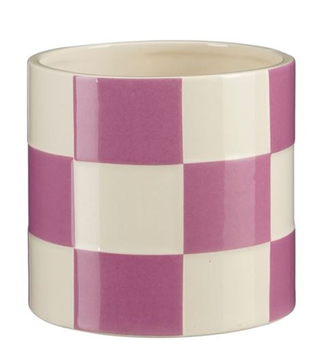 purple checker pot
