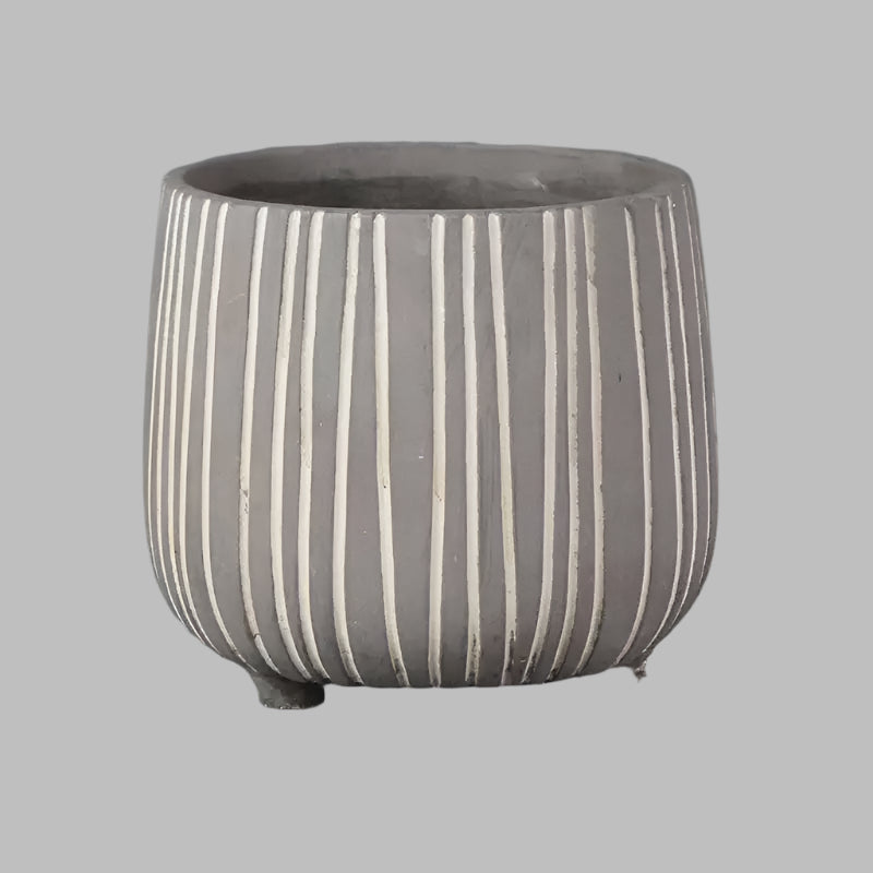 Striped Grey Footed Pot