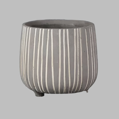 Striped Grey Footed Pot