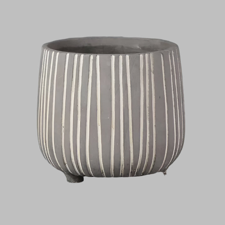 Striped Grey Footed Pot