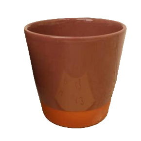 Two-Tone Terracotta & Brown Ceramic Plant Pot – 13cm