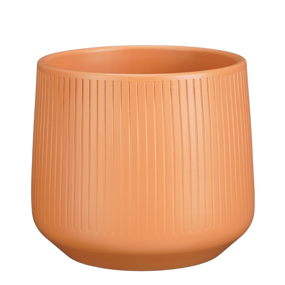 Amber Orange Ribbed pot