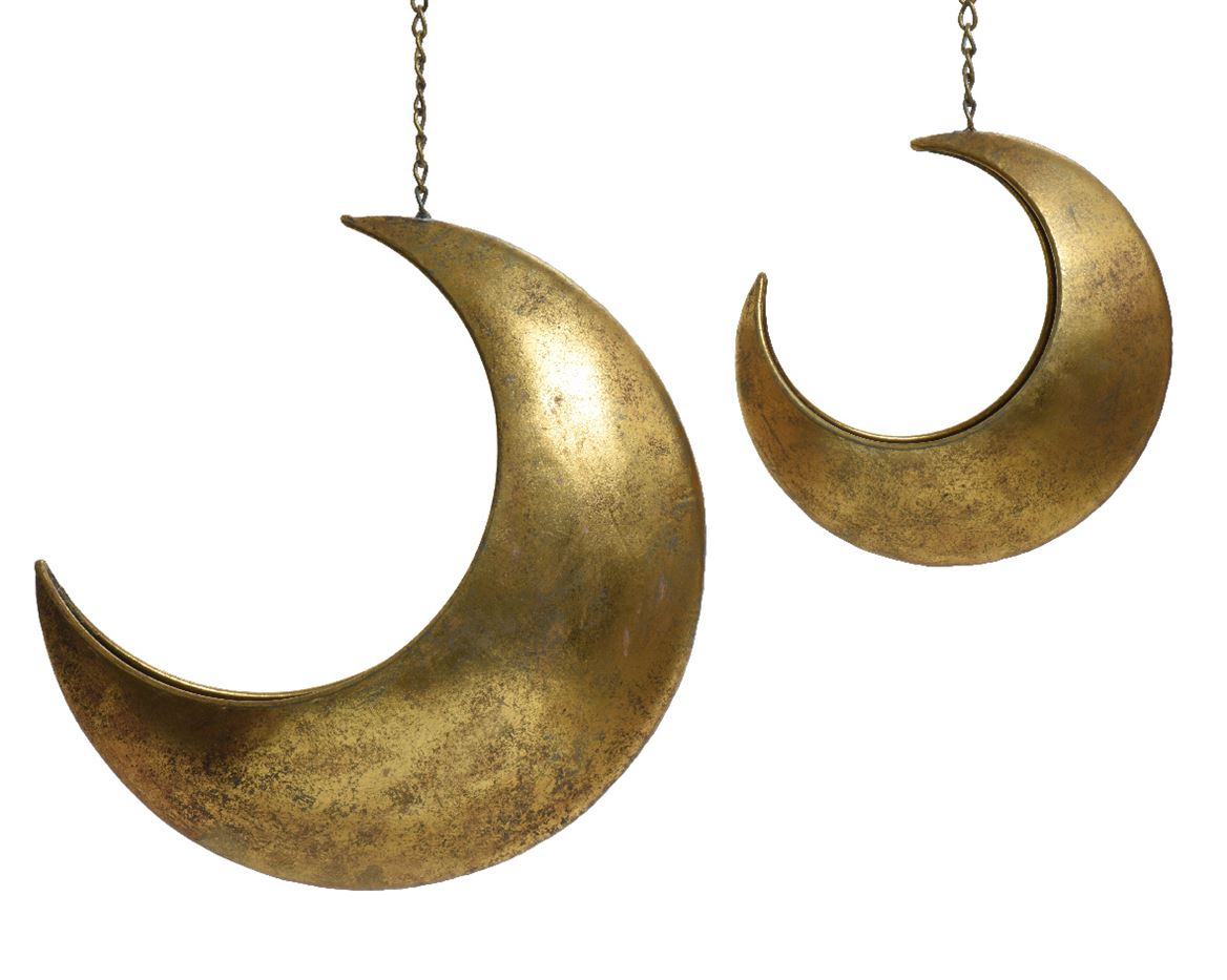 Metal hanging moon pot