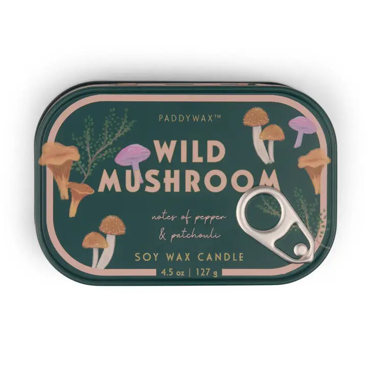Wild Mushroom -  Bistro Mushroom Printed Tin Candle 4.5oz/127g