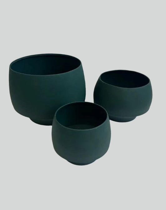 Modern Green Metal Planter – 3 Sizes