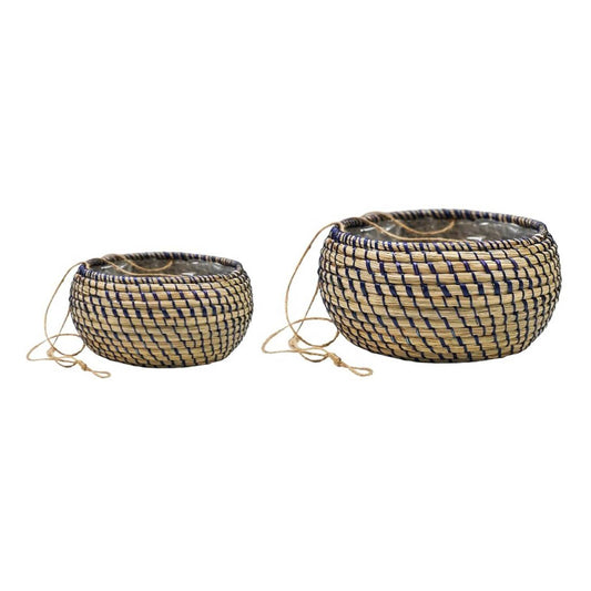 Hanging Seagrass Navy Basket