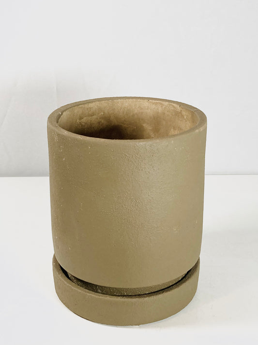 Tjele Brown pot with saucer