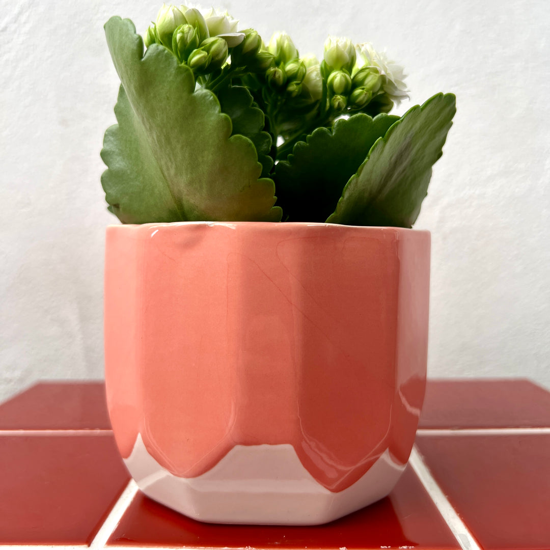 Pot Dolomite D10.7 x H8.7cm – Pink, Orange & Yellow