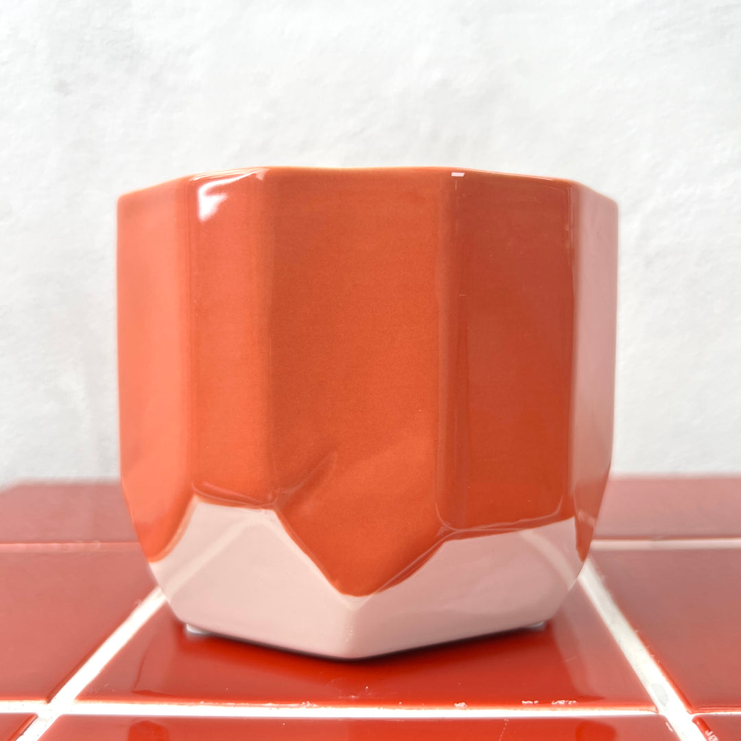 Pot Dolomite D10.7 x H8.7cm – Pink, Orange & Yellow