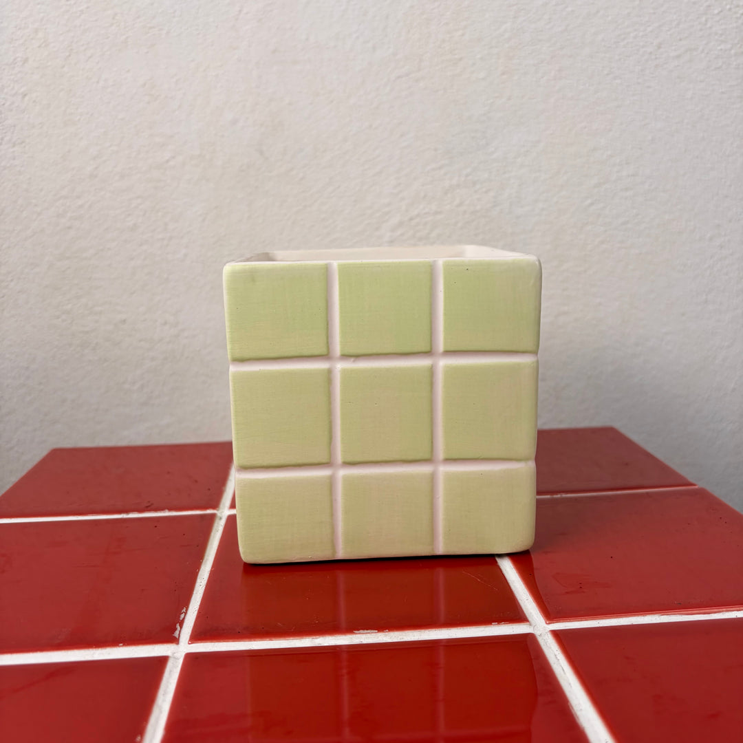 Cube Tile Ceramic Pot – 10cm