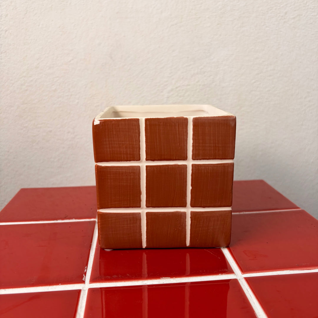 Cube Tile Ceramic Pot – 10cm
