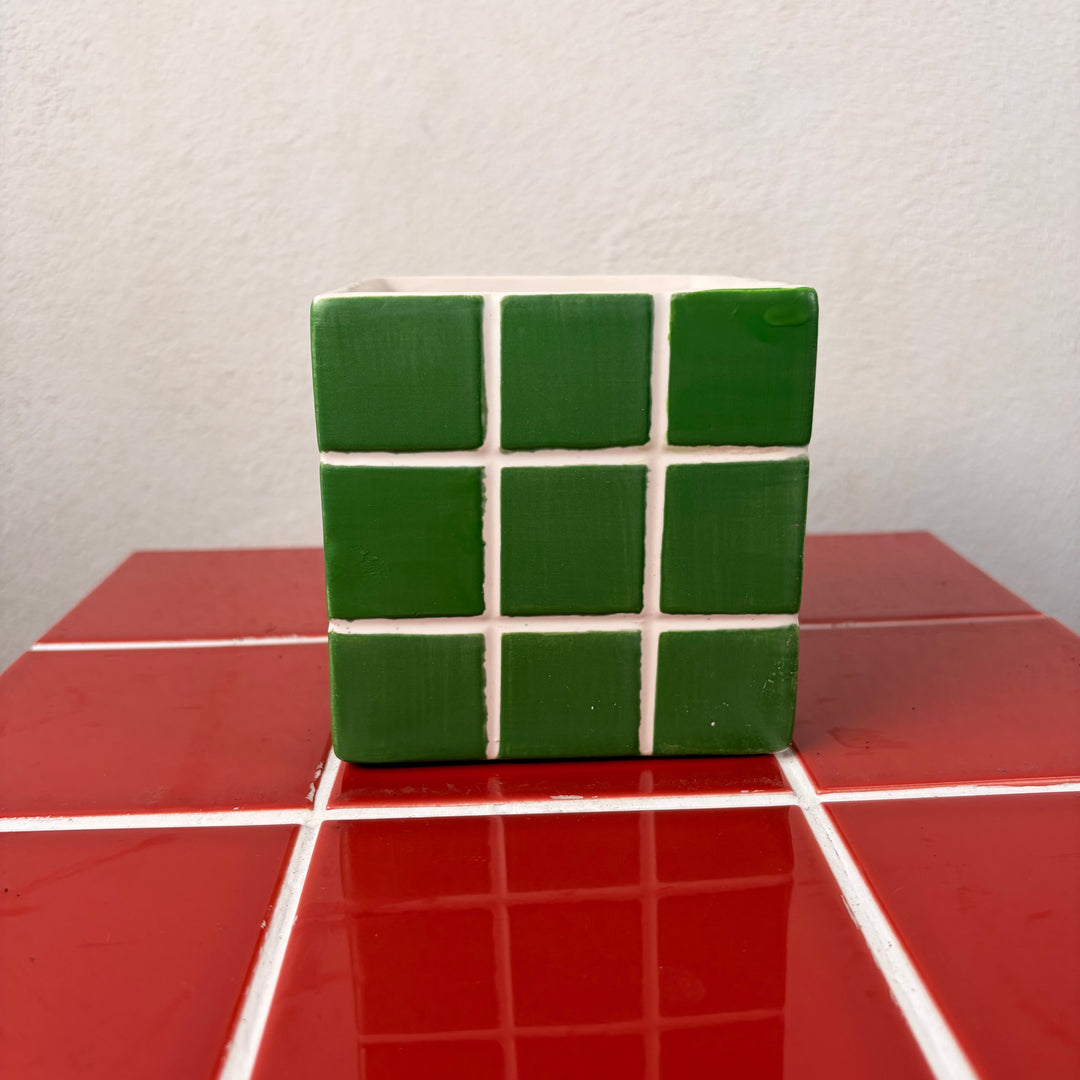 Cube Tile Ceramic Pot – 10cm