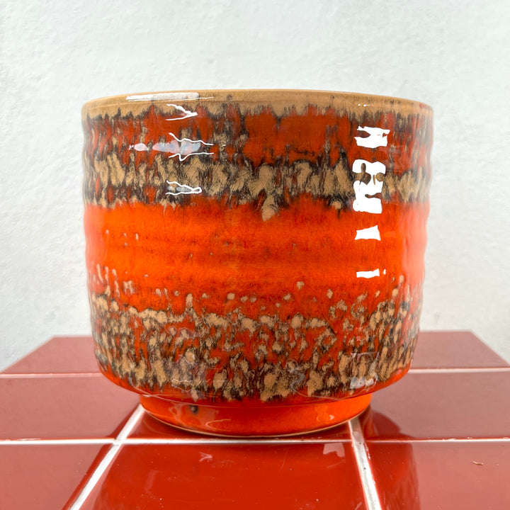 Sebas Ceramic Pot – Retro Orange – 16cm